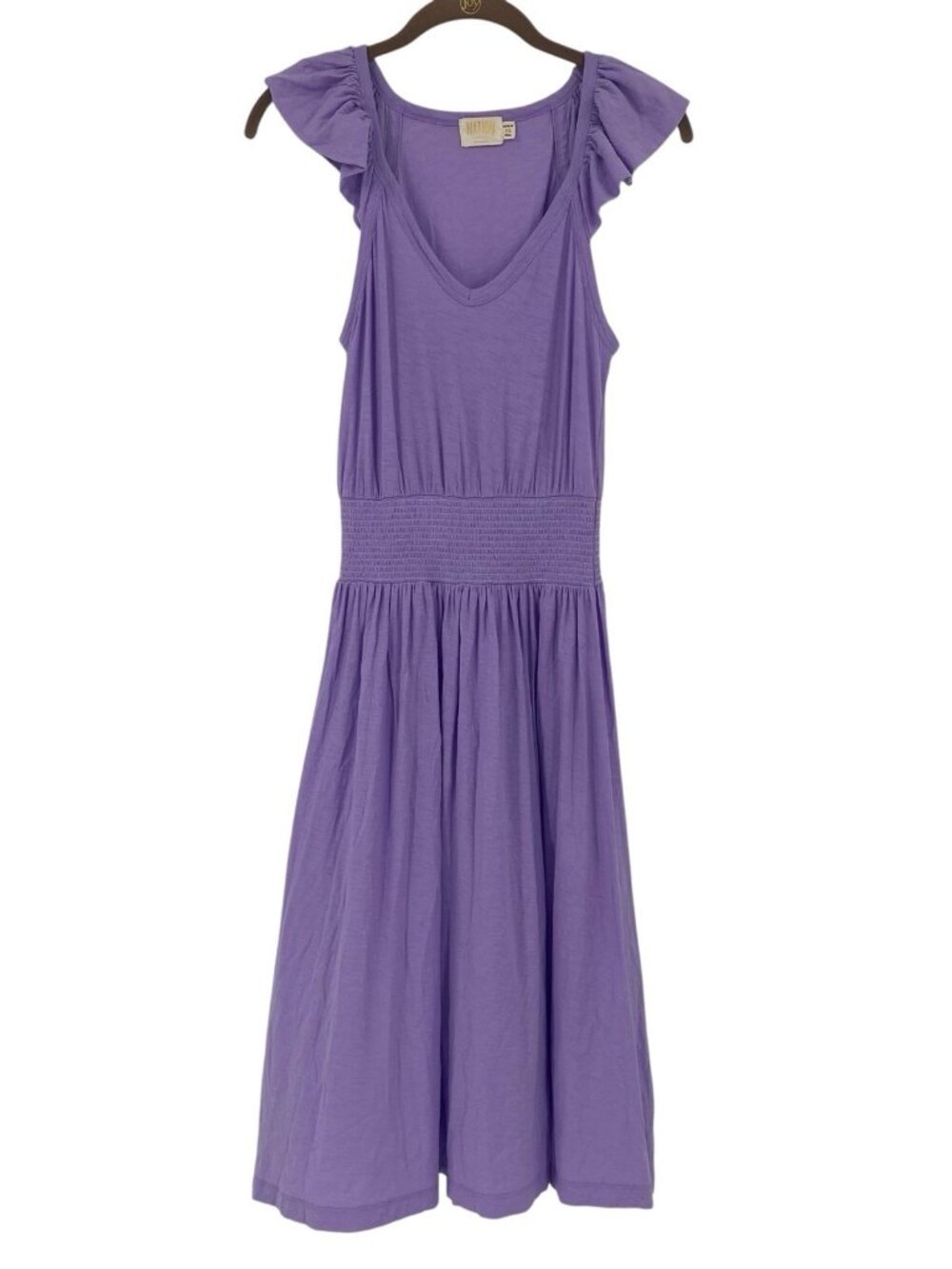 Nation LTD Lavender Ruffle-Sleeve Midi Dress
